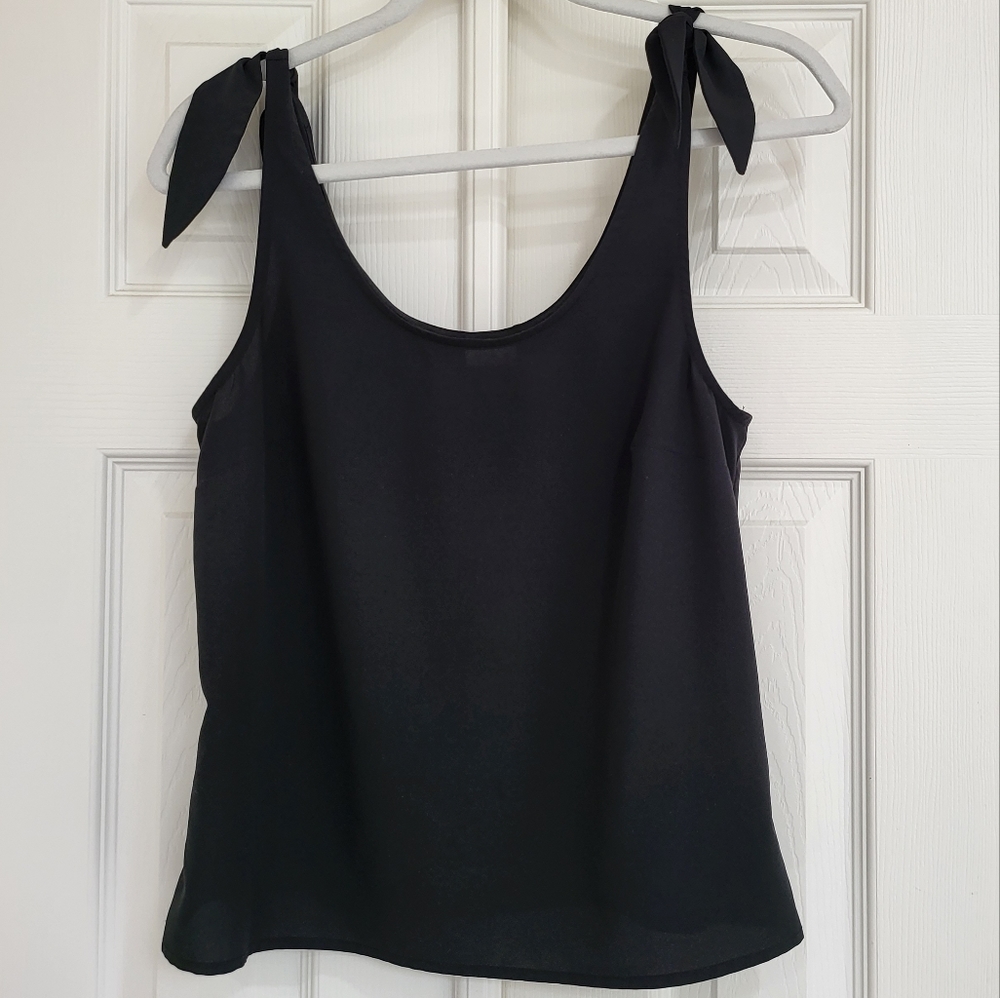 A New Day Women's Tie Strap Black Tank Top Size XS